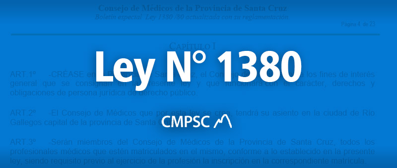 Ley N° 1380 | Creación del Consejo de Médicos