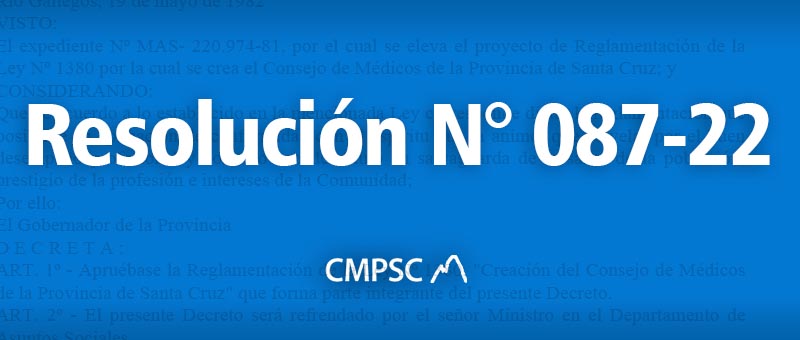 Resolución 087-22 | Renovación del Comite de Capacitación y Docencia del CMPSC