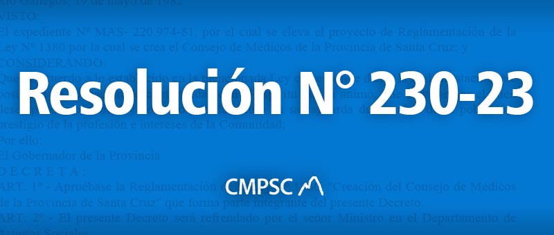 Resolución 230-23 | Elecciones CMPSC 2023